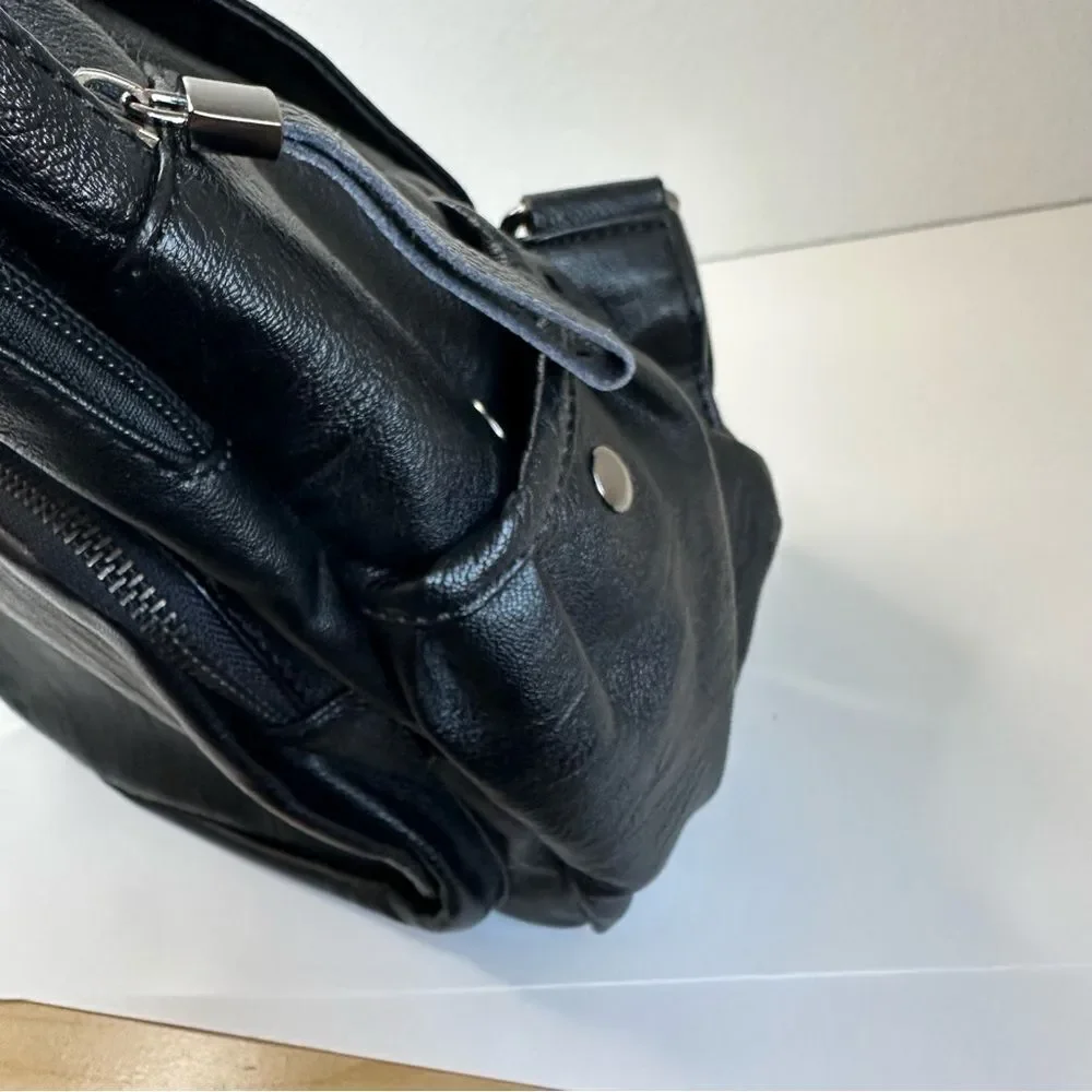 Black‎ Vegan Leather Backpack
